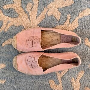 Tory Burch Weston Espadrilles Women’s Size 7 Seashell Pink Canvas Flats